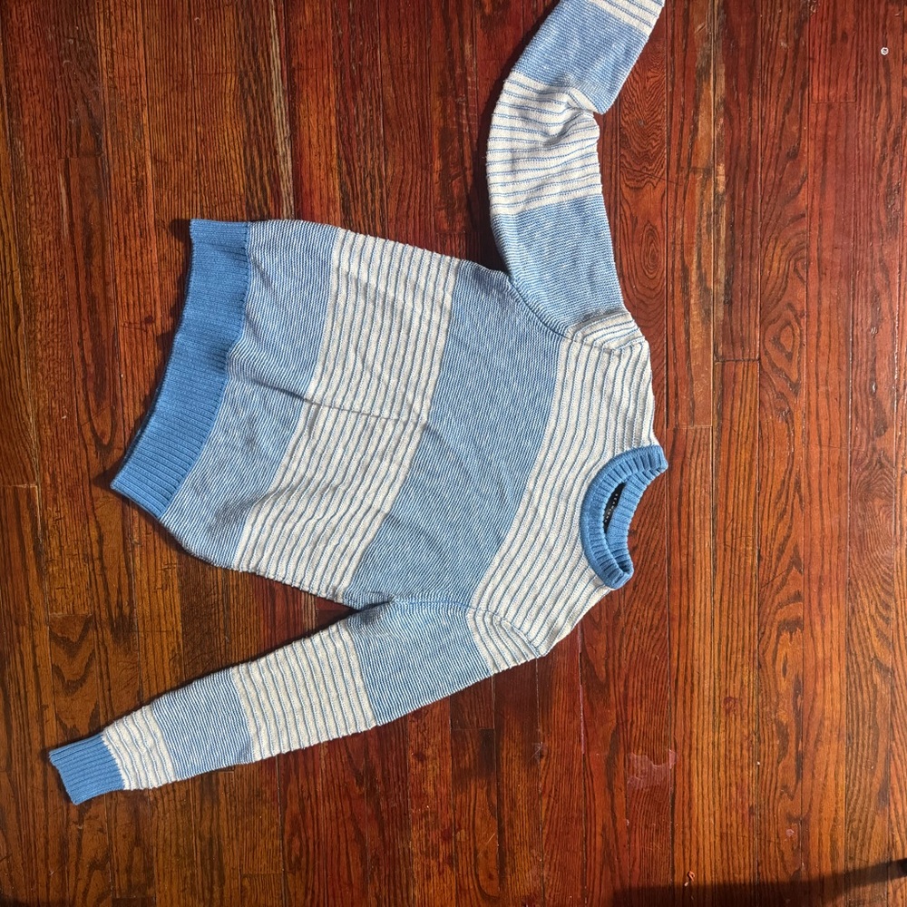 Striped Blue and White Knit Sweater